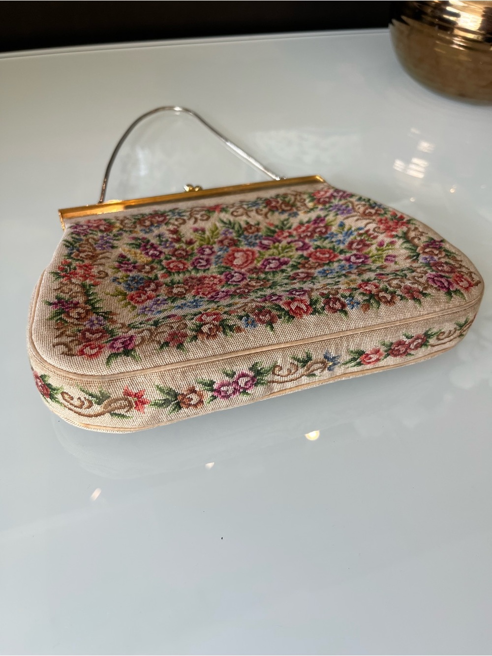 Vintage 1930’s Petit-Point Tapestry Evening Bag - Picture 2 of 6